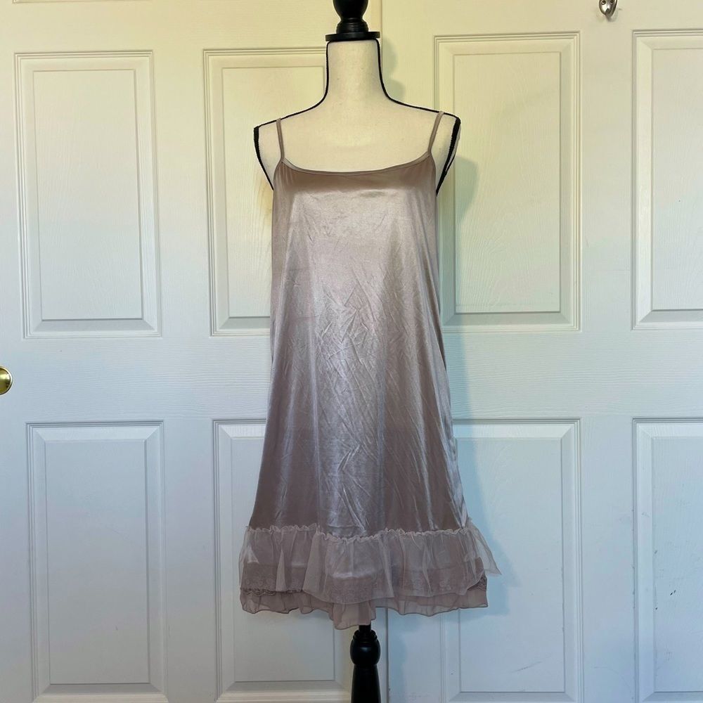 Melody Champagne Lace Hem Slip, size Large